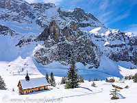 Kapelle und Bannalpsee. : Bannalp, Schneeschuhtour, Winter