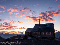 Abendstimmung bei der Fründenhütte. : Blüemlisalphorn, Fründenhorn, Oeschinenhorn