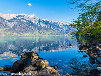 Für den Mittagshalt finden wir ein schönes Plätzchen am See zum Bräteln,... : Brienz Brienzersee Giessbachfälle Wasser Wasserfall