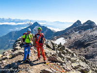 ... und wir stehen auf dem Pizzo Crozlina (3010 m), knapp 4 Stunden nach Beginn der Kletterei. Heute begleitet mich Andreas (links) auf der Tour. : Cresta dei Tre Corni, Pizzo Campo Tencia, Pizzo Crozlina