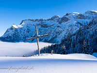 Bei der Alp Gumm, im Hintergrund der Pilatus. : Schneeschuhtour Regenflüeli