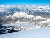 Tief unten der Rhonegletscher. : Galenstock