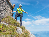 Der Aufstieg durch die Eselwand ist nicht schwierig, aber sehr ausgesetzt (T5 - T6). Vernünftigerweise macht man das nur bei trockenen Verhältnissen. : Andreas, Eselwand, Pilatus