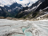 Mäandrierendes Bächlein auf dem Stössenfirn : Grassen Südwand