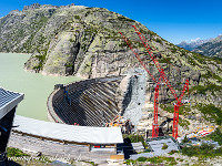Baustelle an der Staumauer Spitallamm. : Grimsel