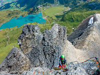 Herrliche Sicht auf den Trübsee. : Klettersteig Graustock Engelberg