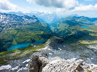 Blick zum Engstlensee, Tannensee und Melchsee (v.l.n.r.). : Klettersteig Graustock Engelberg