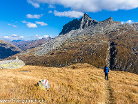 Vor uns zeigt sich das Zervreilahorn mit dem Südgipfel als höchste Erhebung (2898 m). : Zervreilahorn, wandern