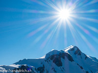Der Mont Blanc scheint immer noch eine Ewigkeit entfernt zu sein... : CAF, Gegenlicht, Mont Blanc, Refuge Vallot, Sonne