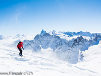 Von der Cabane des Vignettes her wird die Pigne d'Arolla oft auch 1-tägig gemacht. : Schneeschuhtour Pigne d'Arolla