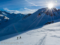 Sonnenaufgang : Schneeschuhtour Etzlihütte Piz Giuf Franz Grüter