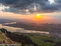 Sonnenuntergang vom Gipfel aus - wie aus dem Bilderbuch. : Küssnacht, Küssnachtersee, Rigi, Sempachersee, Sonnenuntergang