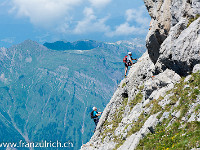 Blick zum "linken" Klettersteig. : Klettersteig Rigidalstock Engelberg 2015 mit Simon