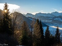 Der Tag erwacht. : Felsentor, Rigi, Weggis