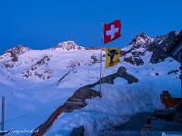 Die Nacht ist vorbei, der Galenstock zeigt sich in seinem schönsten Kleide. : Schneeschuhtour, Winter