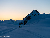 Blick zurück zur Hütte. : Schneeschuhtour, Winter