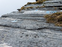 Auf den Granitplatten sind runde Vertiefungen zu sehen, die als "Schalen" (Schalensteine) bezeichnet werden. Ich bezweifle, dass diese menschgemacht sind - sicher nicht hier, auf diesem exponierten Grat. : Via Alta Verzasca 2025