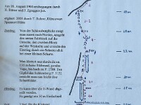 Da keine Seillänge mehr als 25 m beträgt, reicht auch für das Abseilen ein 50 m Einfachseil. (Bis anhin war im SAC-Tourenportal die zweite Seillänge mit 30 m angegeben. Den Hinweis auf den Fehler habe ich dem SAC gemeldet) : Bächenstock, Schlossberg, Zwächten