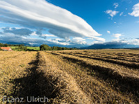 Geerntetes Feld in Hohenrain : Himmel Wolken Feld Oberebersol