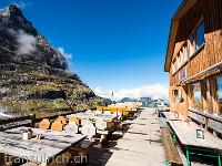 Die Terrasse ist bereit,... : Berghaus Bäregg