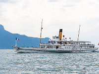 Nochmals Montreux, diesmal in Form eines Raddampfers. : Genfersee