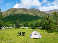 Der Bergnachmittag auf dem Ben Nevis war eher eine trübe und windige Angelegenheit, umso mehr genoss ich die paar Sonnenstrahlen am Abend auf dem Camping. : Ben Nevis, Memorial Spean Bridge