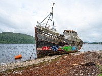Die zwei weiteren regnerischen Tage verbringe ich mit ausspannen, lesen und der Planung der nächsten Tage. Eine kurze Fahrt nach Corpach führt mich zu diesem Wrack; dort endet der 97 km lange Caledonian Canal, der quer durch Schottland führt und insgesamt 29 Schleusen aufweist. : Dunino Den, Fort William, Forth Bridge, St. Andrews