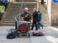 Letzte Station in Schottland: Strassenmusikant in Inverness : Schottland England 2015